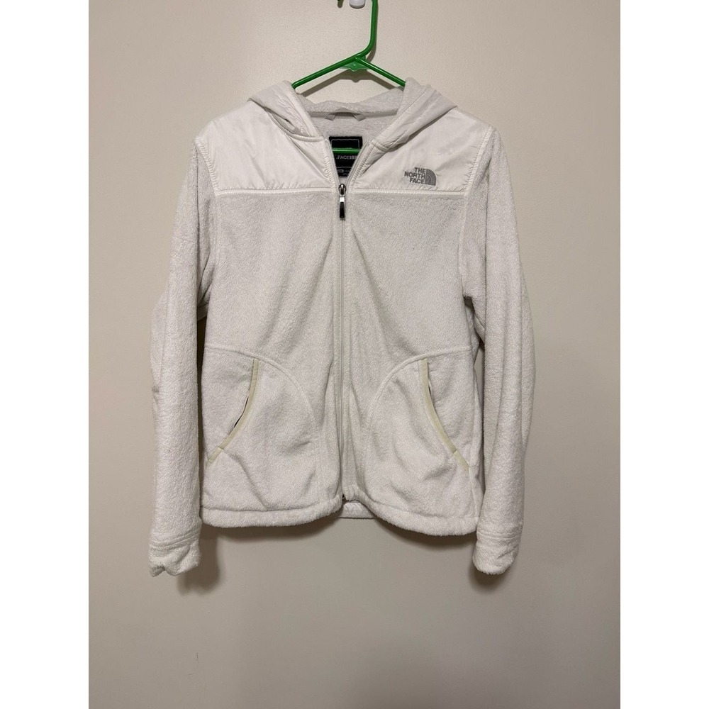The North Face Osito White Fleece Full Zip Hooded Jacket Womens Medium